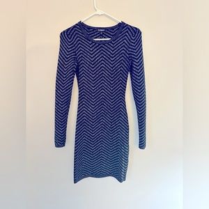 Express XS Black and Silver Chic Sweater Dress